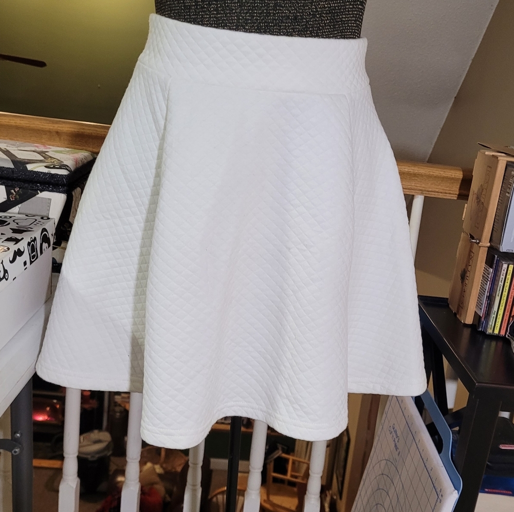 White embossed Skater skirt